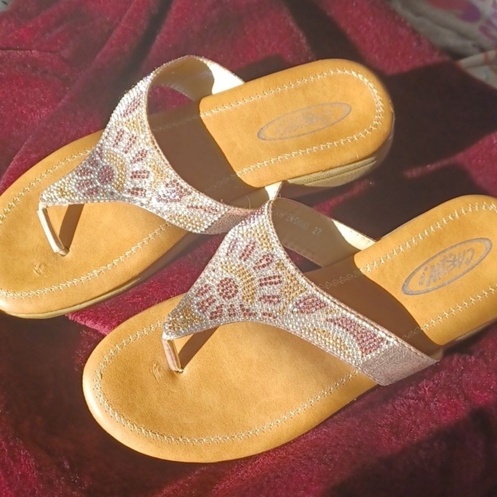 Mr Caray! Bejeweled sandals size 7.5-8 sparkly - Picture 2 of 5